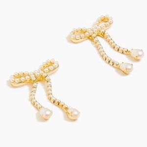 J. Crew Pearl Bow Drop Earrings New